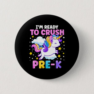 Badge Rond 5 Cm Premier jour d'école maternelle Je suis prêt à écr