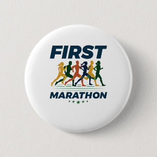 Badge Rond 5 Cm Premier marathonien marathonien Coureur de maratho