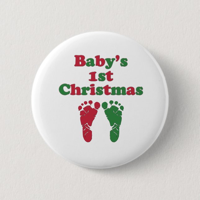 Badge Rond 5 Cm Premier Noël du bébé (Devant)