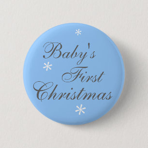 Badge Rond 5 Cm Premier Noël du bébé (garçon) - bouton