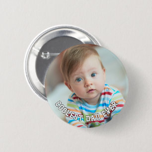 Badge Rond 5 Cm Première Fête des Pères Papa le Plus Cool Bébé Pho