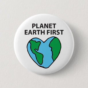 Badge Rond 5 Cm Première Icône écologique Joyeuse Clipart terrestr