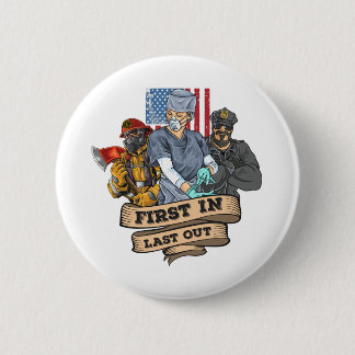 Badge Rond 5 Cm Première réponse Jour infirmière pompiers police