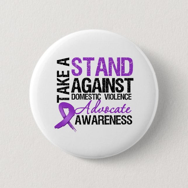 Badge Rond 5 Cm Prendre Position Contre La Violence Familiale (Devant)