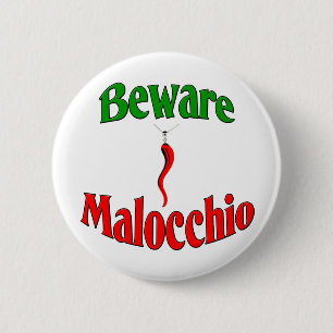 Badge Rond 5 Cm Prenez garde du Malocchio (l'oeil mauvais)