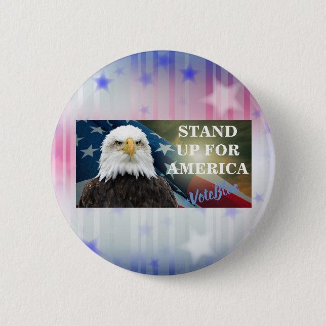 Badge Rond 5 Cm PRENEZ LA PAROLE POUR L'AMÉRIQUE #VoteBlue (Devant)