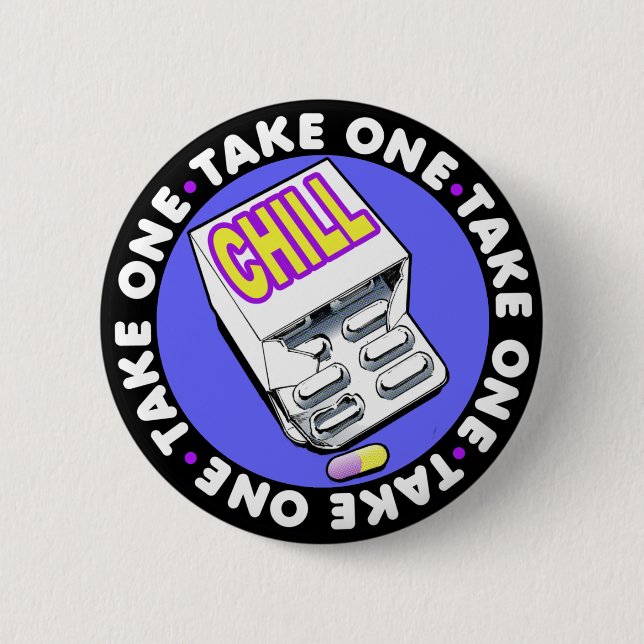 Badge Rond 5 Cm Prenez une pilule froide (Devant)