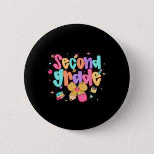 Badge Rond 5 Cm Préparation rentrée 2e année Coquette Bow Filles K