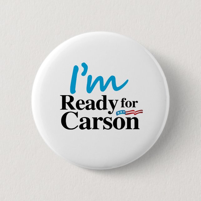 Badge Rond 5 Cm Préparez pour Carson 2016 (Devant)