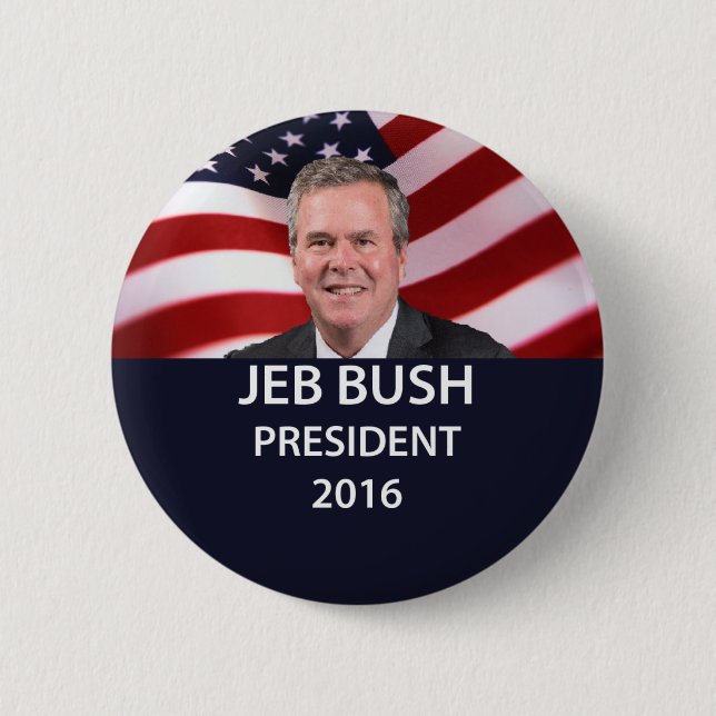 Badge Rond 5 Cm Président 2016 bouton de Jeb Bush (Devant)