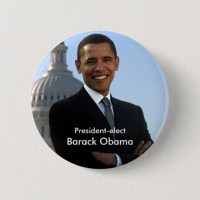 Badge Rond 5 Cm Président désigné - Barack Obama Buton (Devant)