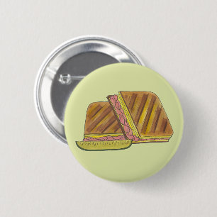 Badge Rond 5 Cm Pressé Cubain Sandwich Ham fromage Salami PIckle