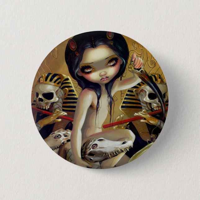 Badge Rond 5 Cm "Prêtresse bouton de Nyarlathotep" (Devant)