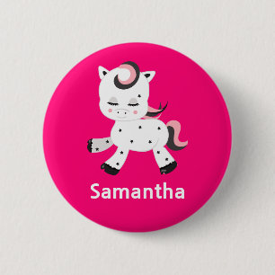 Badge Rond 5 Cm Pretty Pony Kawaii Pink