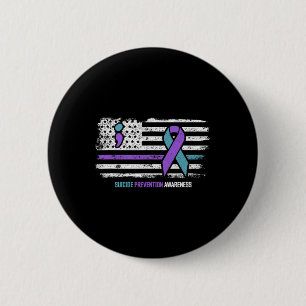 Badge Rond 5 Cm Prévention du suicide drapeau américain Sensibilis