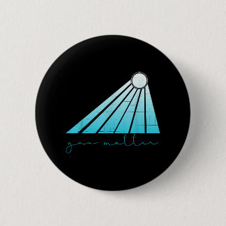 Badge Rond 5 Cm Prévention du suicide Santé mentale Turquoise et v