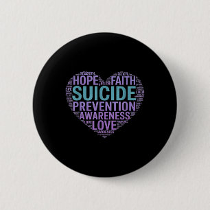 Badge Rond 5 Cm Prévention du suicide Sensibilisation Lutte Espoir