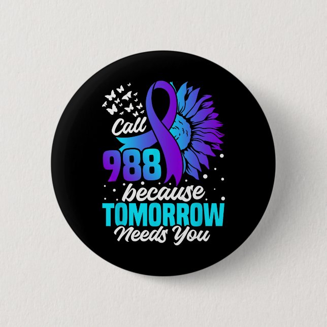 Badge Rond 5 Cm Prévention du suicide Sensibilisation Santé mental (Devant)