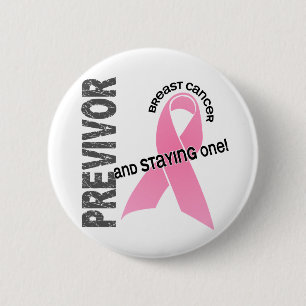 Badge Rond 5 Cm Previvor 1 cancer du sein