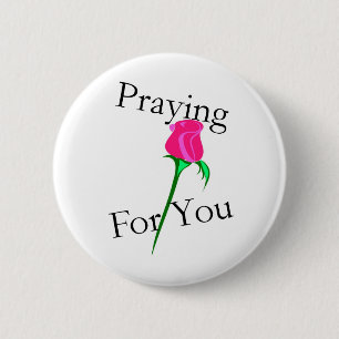 Badge Rond 5 Cm Priant pour vous le bouton