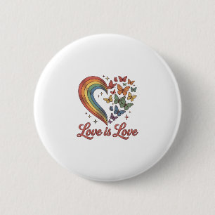 Badge Rond 5 Cm Pride Papillon Cœur L'amour Est L'amour Conception