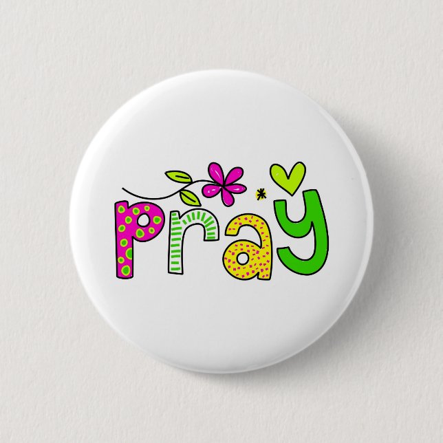 Badge Rond 5 Cm Priez (Devant)