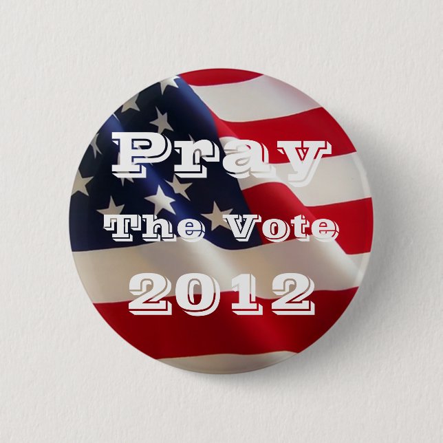 Badge Rond 5 Cm Priez le bouton du vote 2012 (Devant)