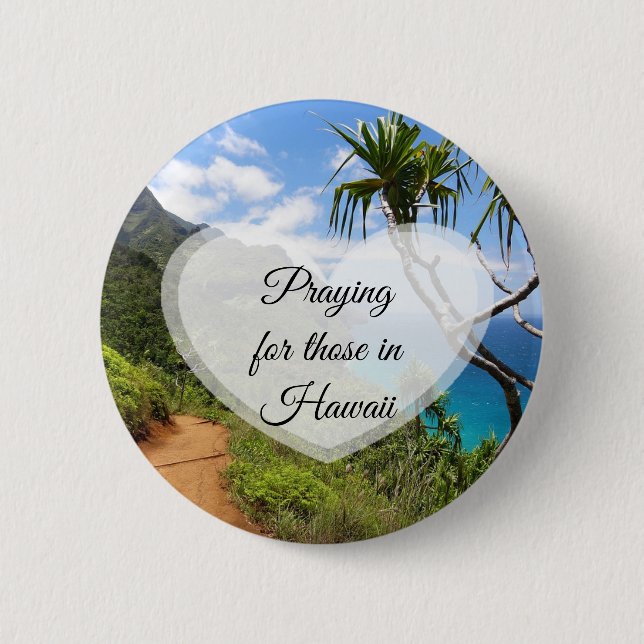 Badge Rond 5 Cm Priez pour ceux qui sont à Hawaii Button (Devant)