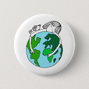 Badge Rond 5 Cm Priez pour la paix mondiale