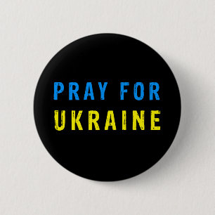 Badge Rond 5 Cm Priez pour l'Ukraine
