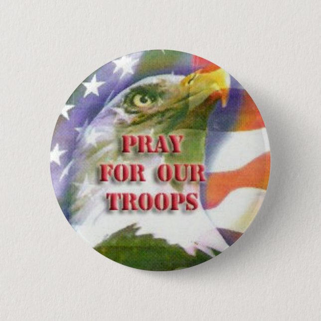 Badge Rond 5 Cm Priez pour notre bouton de troupes (Devant)
