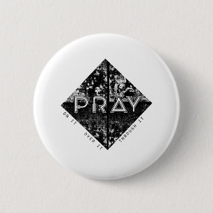 Badge Rond 5 Cm Priez. Priez. Priez À Travers.