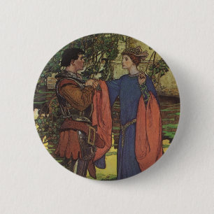 Badge Rond 5 Cm Prince Chevalier Héros Vintage Armure Brillante Pr