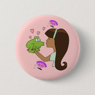 Badge Rond 5 Cm Prince de la grenouille à boutons