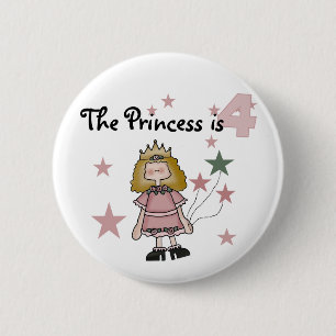 Badge Rond 5 Cm Princess 4th Birthday Tshirts et cadeaux