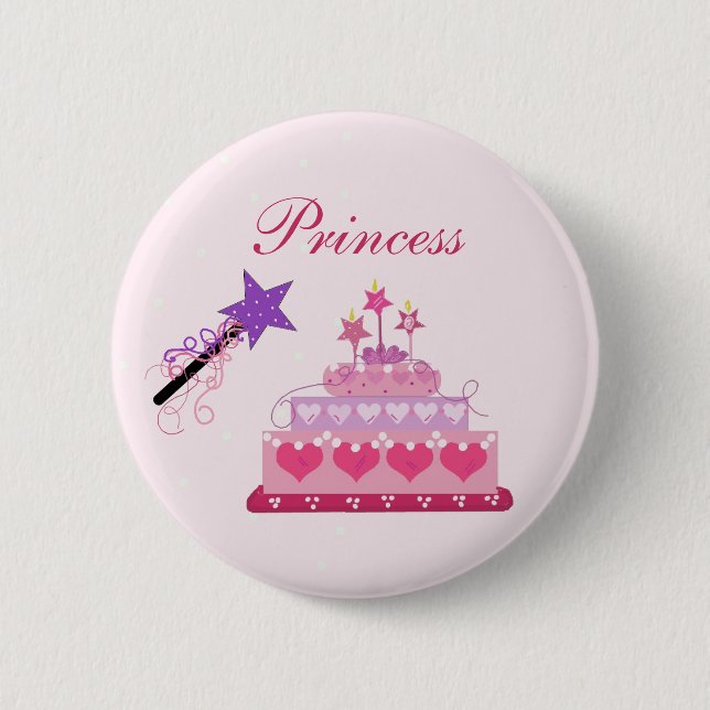 Badge Rond 5 Cm Princess Cake and Wand (Devant)