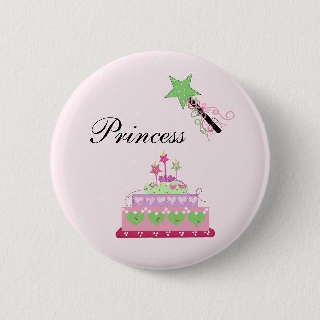 Badge Rond 5 Cm Princess Cake et Green Wand (Devant)