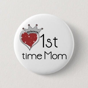 Badge Rond 5 Cm Princesse 1ère Maman - Customisée