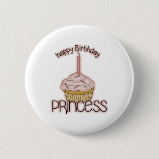 Badge Rond 5 Cm Princesse de joyeux anniversaire