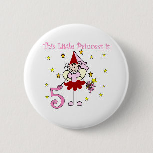 Badge Rond 5 Cm Princesse féerique 5ème anniversaire