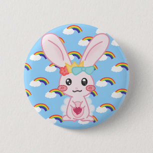 Badge Rond 5 Cm Princesse Rainbow Pin