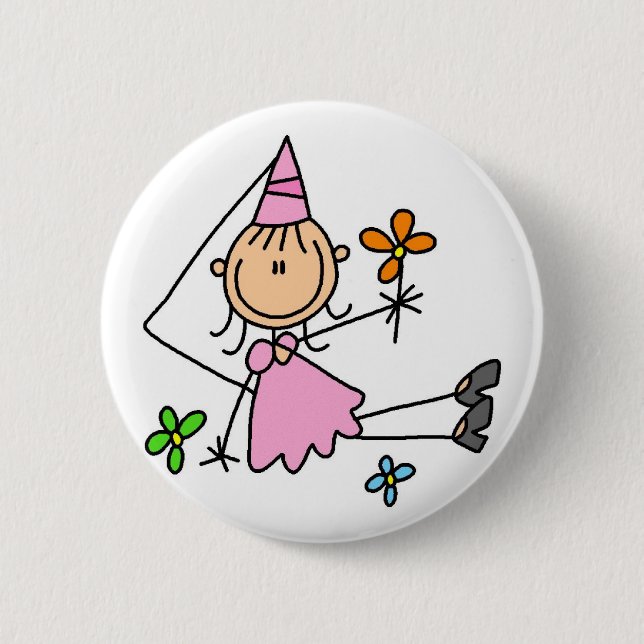 Badge Rond 5 Cm Princesse royale rose Button (Devant)