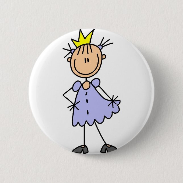 Badge Rond 5 Cm Princesse With Crown Button (Devant)