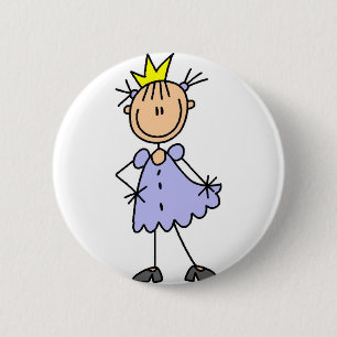 Badge Rond 5 Cm Princesse With Crown Button