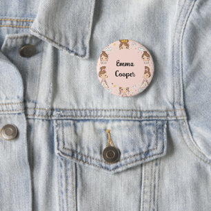Badge Rond 5 Cm Princesses & Coeurs Pastels doux Enfants