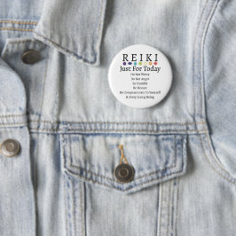 Badge Rond 5 Cm Principes de Reiki Préceptes blanc