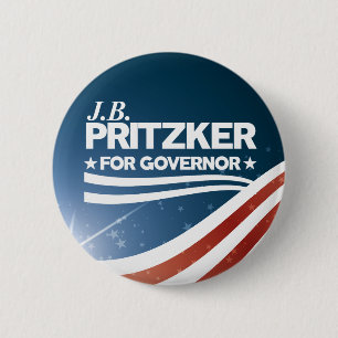 Badge Rond 5 Cm PRITZKER - JB Pritzker pour le gouverneur