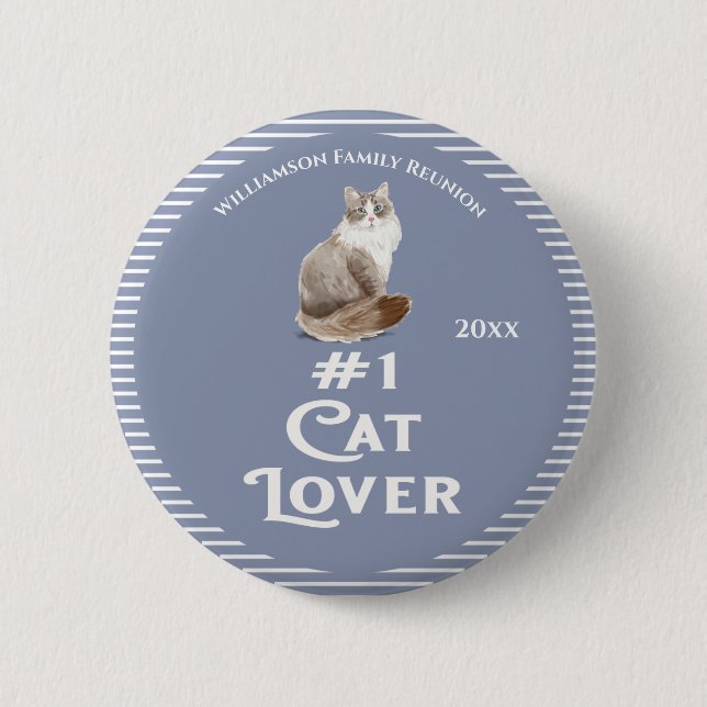 Badge Rond 5 Cm Prix de la Réunion familiale Cat (Devant)