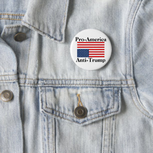 Badge Rond 5 Cm Pro-Amérique / Anti-Trump
