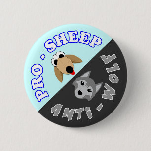 Badge Rond 5 Cm Pro-Sheep/Anti-Wolf - Parfaits étrangers